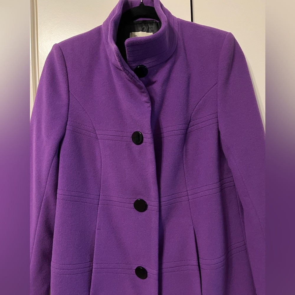 Women's Purple wool Coat mid length